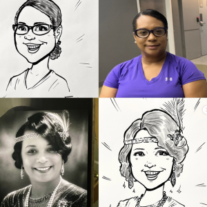Caricatures at a company event